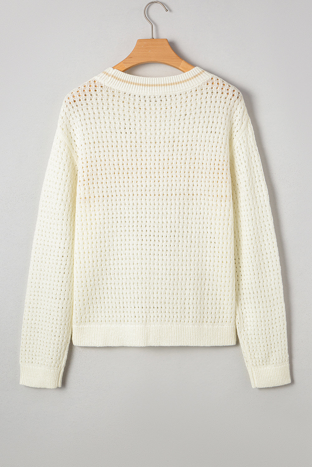 BEACH Gebreide Dolman Trui – Wit, Lichtgewicht Knitwear