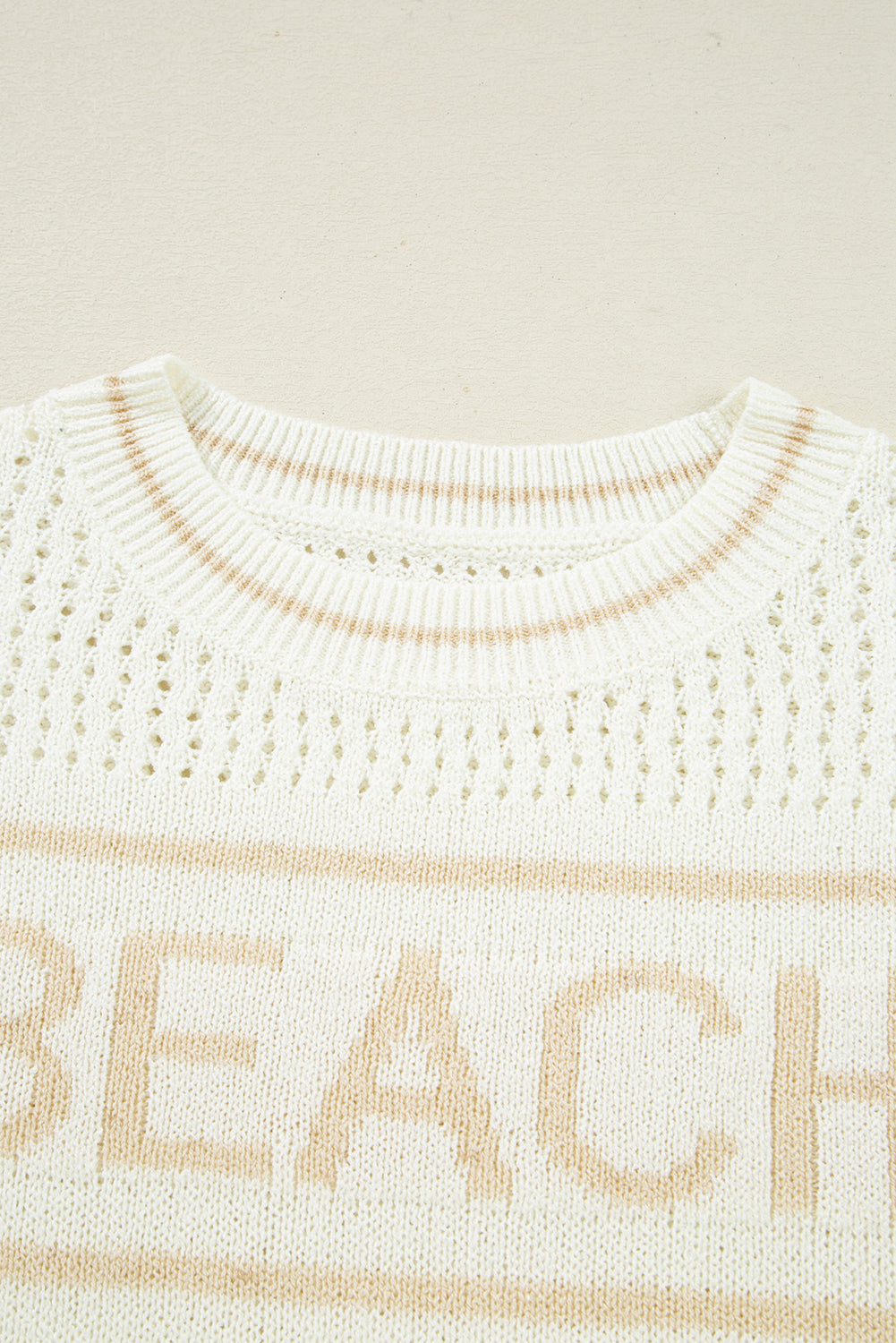 BEACH Gebreide Dolman Trui – Wit, Lichtgewicht Knitwear