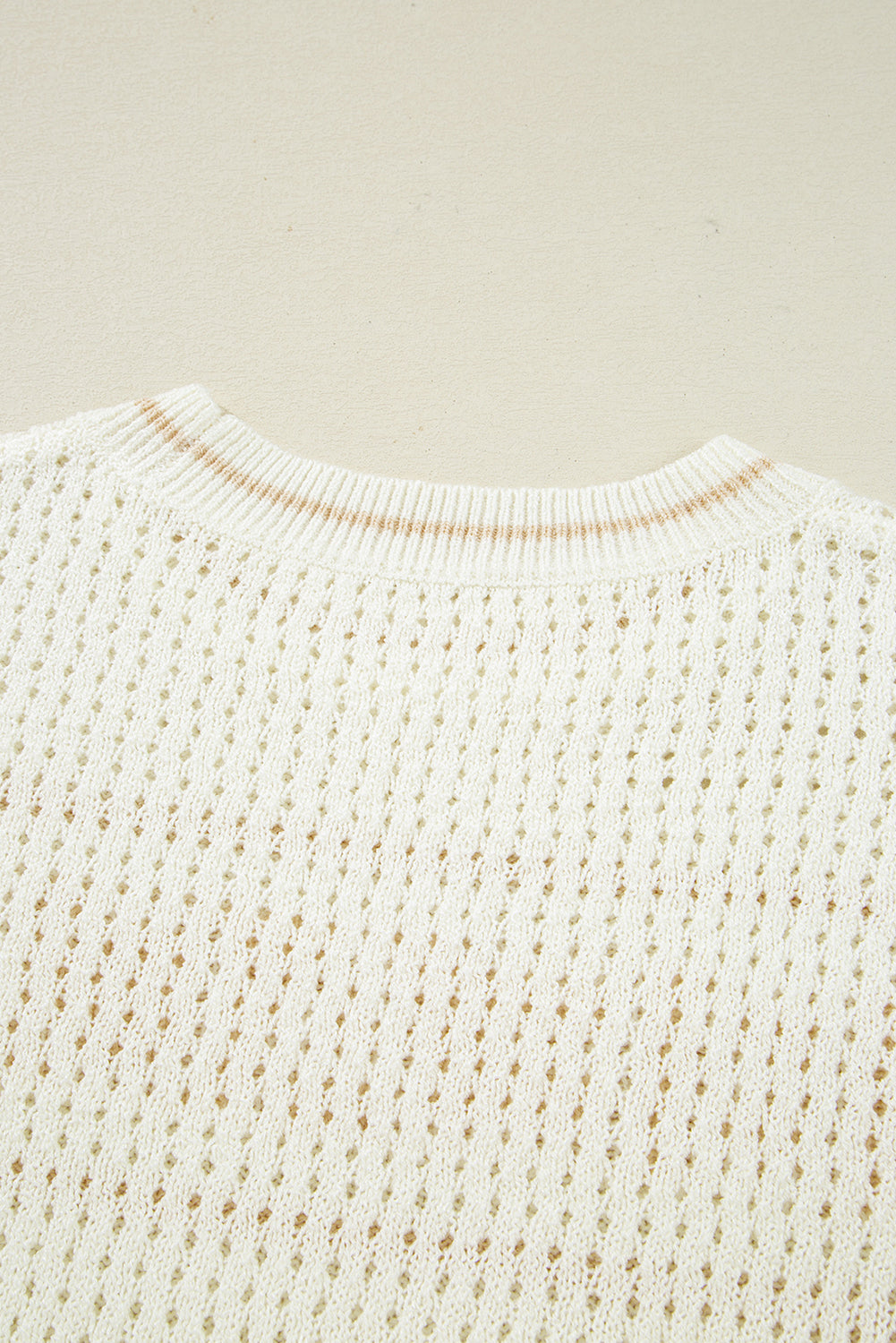 BEACH Gebreide Dolman Trui – Wit, Lichtgewicht Knitwear